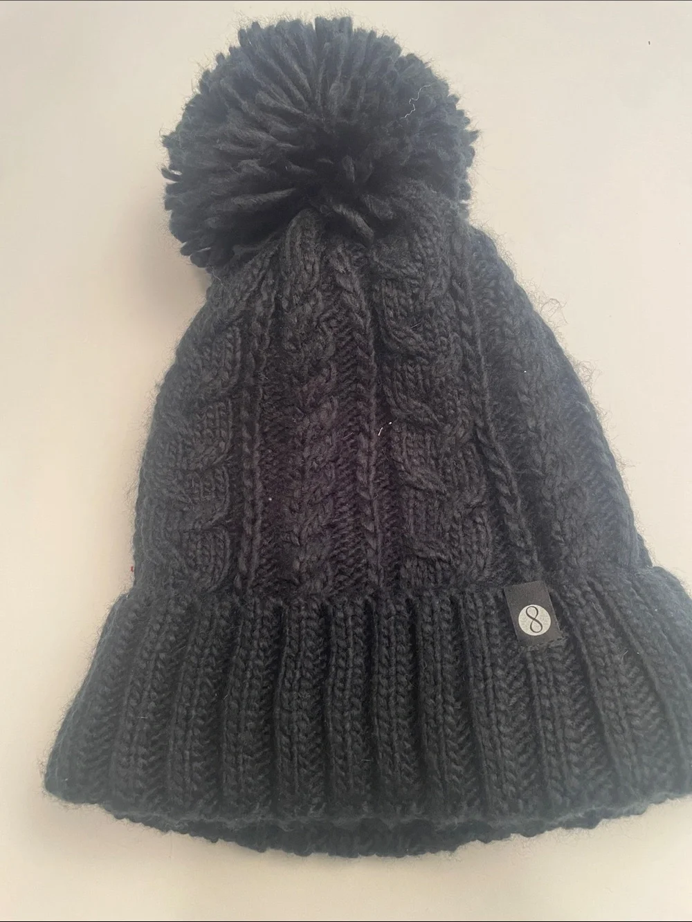 Youth Pom-Pom Knit Beanie - Black